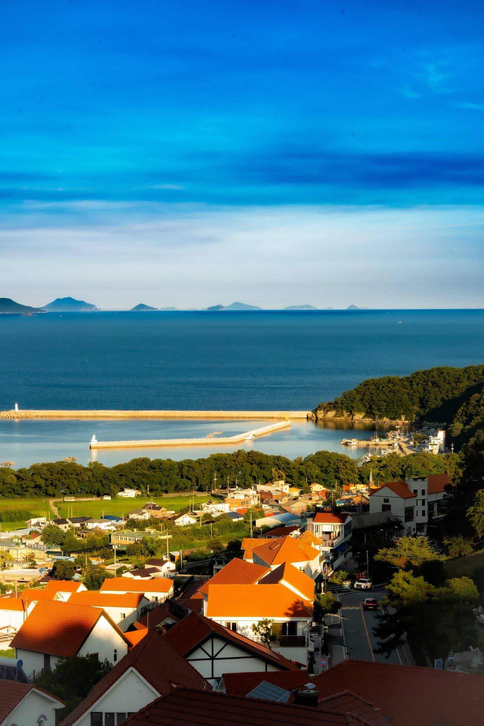 Harbour town and open sea