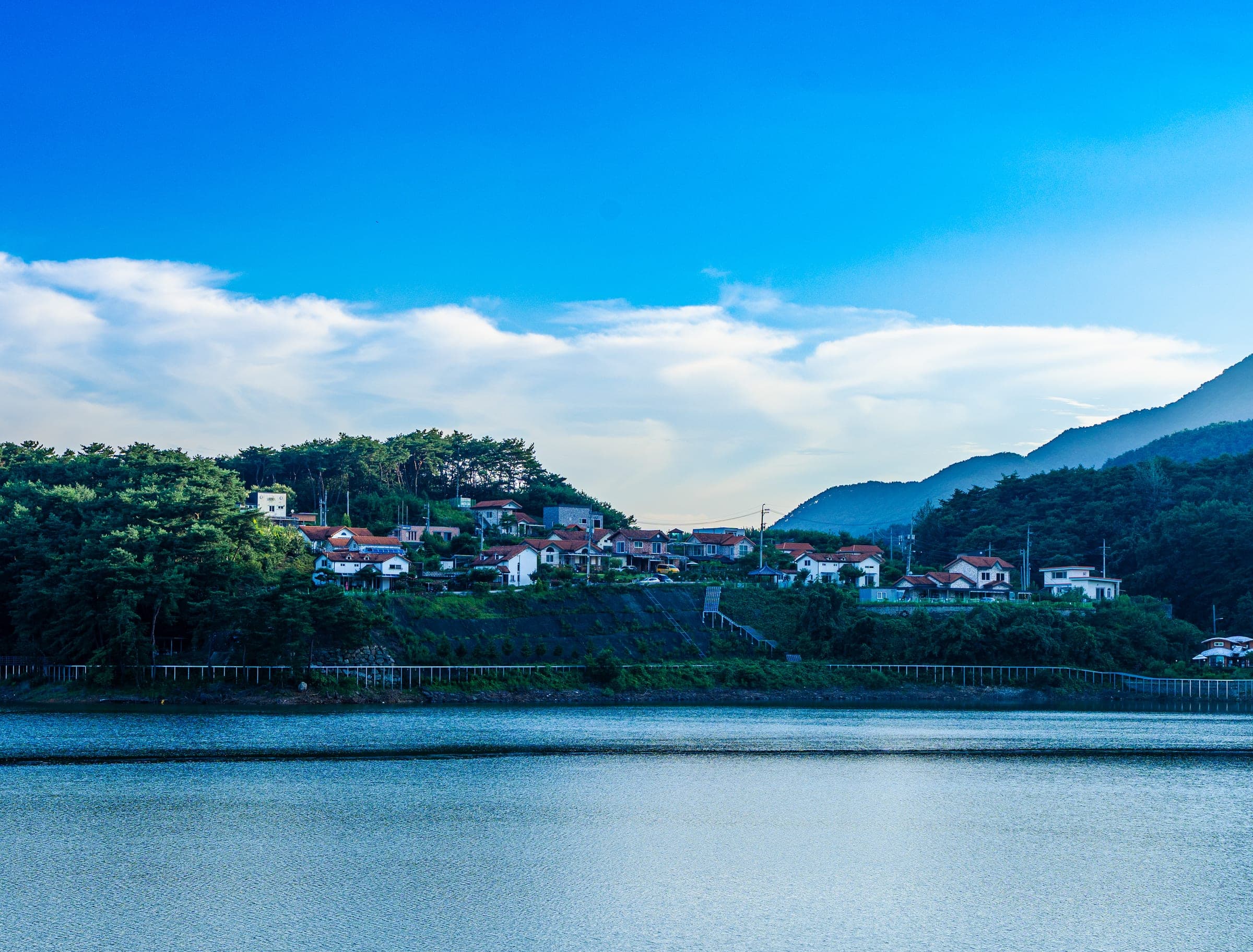 Village across the water