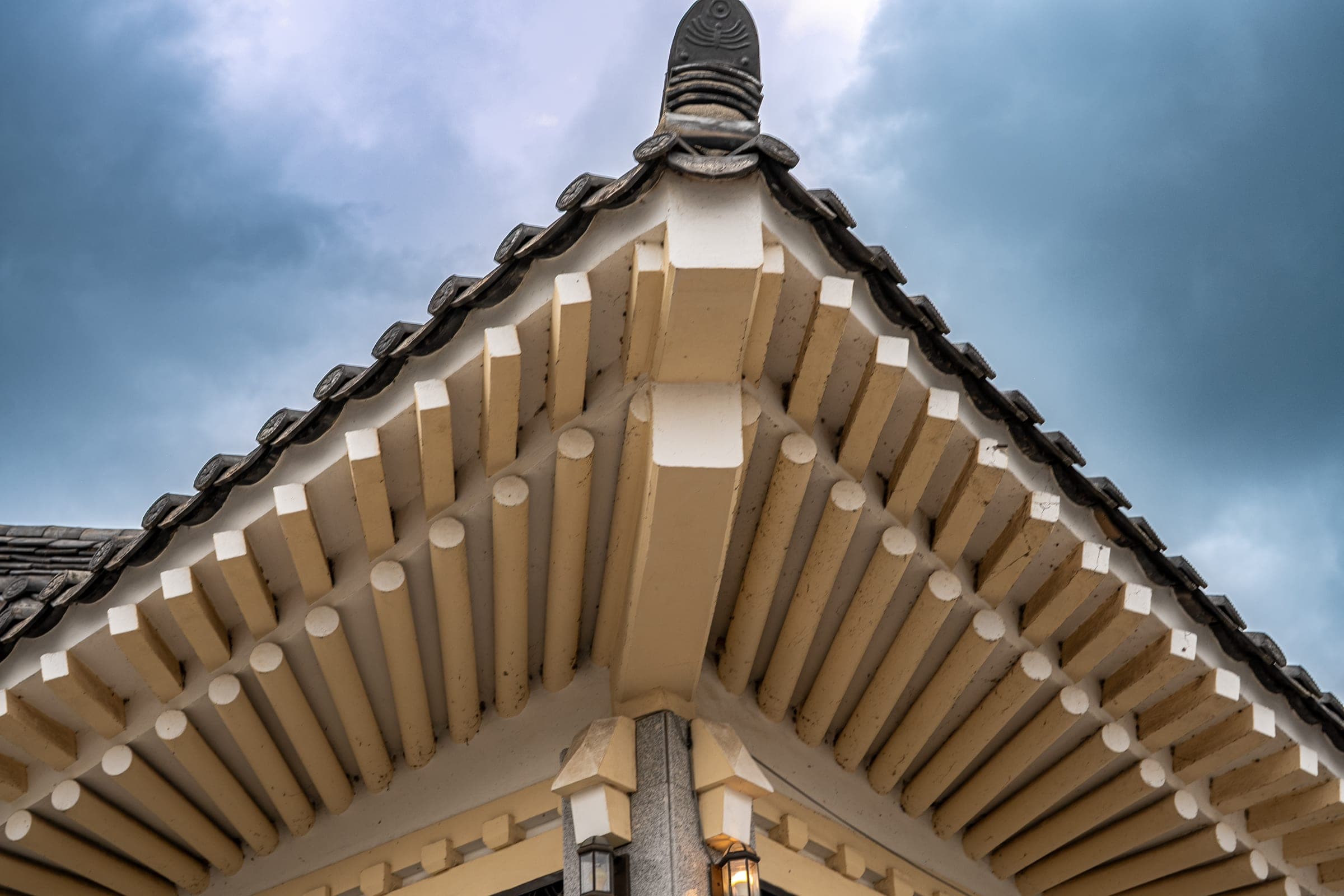 Under the eaves