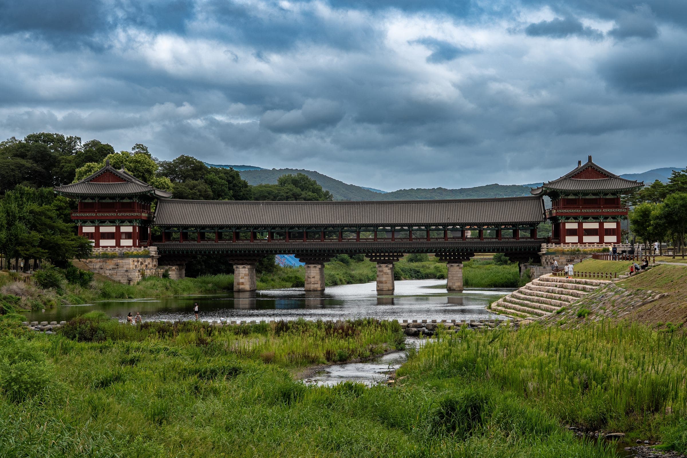 Covered bridge over the stream