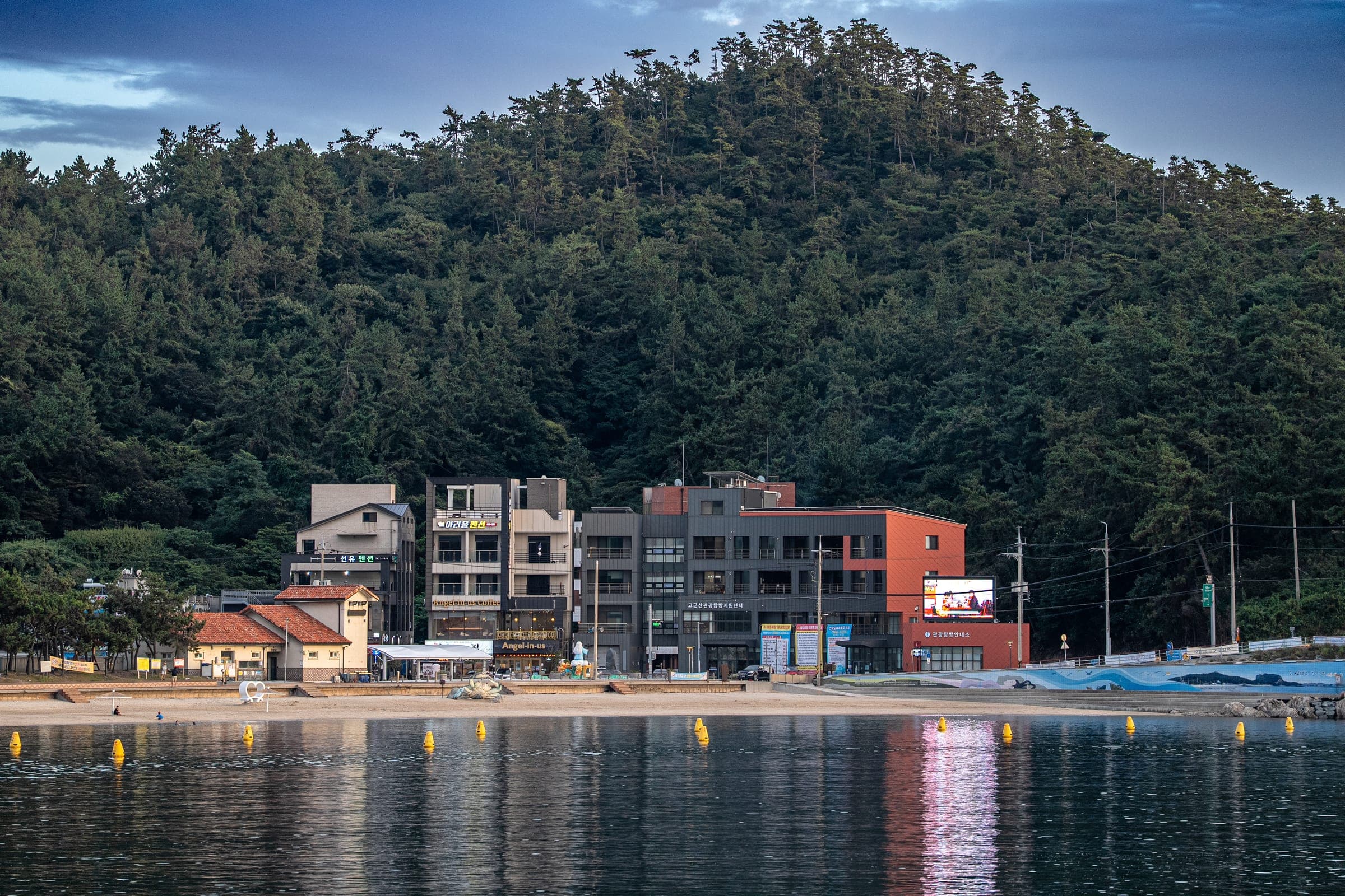 Seafront at dusk