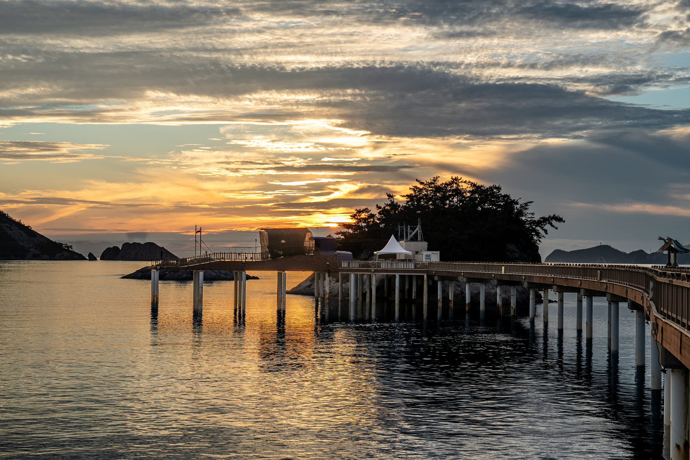 Sunset over the pier